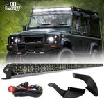 Fit Gutter Land Rover Defender Roof 52" Led Light Bar Spot Flood Brackets + Wire
