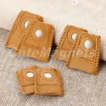 2Pcs Leather Thimbles Finger Sewing Grip Shield Protector for Needle Metal Tip
