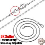 Shiny 925 Sterling Silver Snake Chain Necklace Non-Tarnish UK Same Day Post