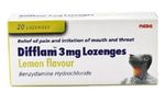 Difflam 3mg Throat Lozenges Lemon - 20 Lozenges
