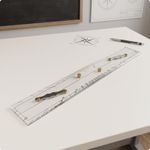 Transparent Parallel Ruler for Navigation with Brass Anti Slip Links Easy Use