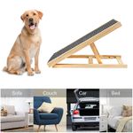 Wooden Dog Ramp Folding Adjustable Height Non Slip Pet Ramp for Bed Sofa 70cm