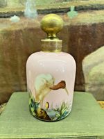 Magnificent Scent Bottle With Gilded Stopper And Bird Motif