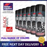 6x Plastic Furniture Garden Chair Aerosol Spray Paint Top Under Coat Black 300ml
