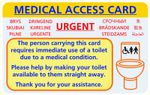 WATERPROOF TOILET ACCESS CARD  for urgent bladder / bowel / medical conditions