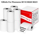 10 Rolls Thermal Sticker Label Self-Adhesive Paper 50×80mm for Phomemo M110/M220