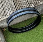 Sonor 16” Bass Drum Hoops black metal and galaxy sparkle wrap Excellent