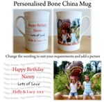 Personalised Bone China Mug, Any Message & Picture, Tea Coffee Novelty China Mug