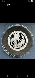 Rare 2022 Silver Proof Double Sovereign , 15.98g Encapsulated