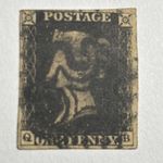 GB SG2 QV 1840 Penny Black Plate 1a Q-B, 4 Margins, Used Maltese Cross
