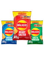 Walkers Crisps Grab Bag 3 Flavours  45g x 32 - FULL BOX BULK BUY  FREE DELIVERY