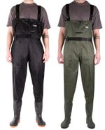 Savage Island Nylon Waterproof Chest Waders with Boots & Pocket Camping Fishing
