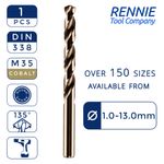 HSS Gold Cobalt Jobber Drill Bit - For Drilling Stainless Steel & Hard Steels