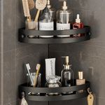 2/3Pcs Wall Mounted Corner Shower Caddy Bathroom Kitchen Storage Organizer Rack