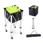 Uimoso Tennis Ball Hopper Basket Teaching Tennis Ball Cart with Wheels 180 Balls