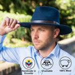 Premium Fedora Felt Hat Australian Cowboy Wide Brim Brimmed Felt Hat Crushable