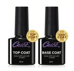 TOP AND BASE COAT-Nail Gel Polish Set UV LED No Wipe, Durable, Long-Lasting - UK