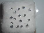 3.5mm white round cubic zirconia gemstones, 6 stones for £1.10