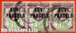 SG. O65 & O65a. L24 & L24a. 1½d Green and Purple. GOVT. PARCELS. A fine  B83847