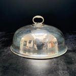 Antique Silver Plated Meat Dome Cloche Food Cover 14.5" Wall Decor Unmarked