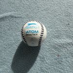 Slazenger Atom Practice Rounders Ball White & Blue Stitched Seam