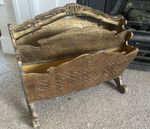 Vintage Antique Revival Giltwood Florentine Canterbury Magazine Rack Italian 