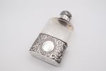 Antique Silver & Glass Hip Flask Hallmarked London 1900 retailed by Asprey