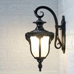 Garden Wall Lamp Outdoor Wall Light Glass  Wall Lighting Porch Black Wall Sconce