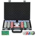 SPORTNOW 400-Piece Poker Chips Set, Texas Holdem Poker Set with Case, Mat