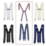 Mens Elasticated Heavy Duty Clip On Trouser Braces Adjustable Suspenders 35mm UK
