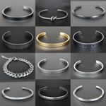 Ultimate Mens Stainless Steel Cuff Bracelets Bangles Black Silver Gold Wristband