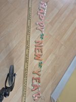 Happy New Year 1950 Tin Foil Sign. Pictures Of Flaws. 3ft 10inch in length