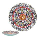 Blue Tuscany Ceramic Plate 10.5" Decorative Mandala Design Colourful Bohemian