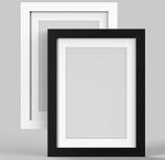 Black or White MODERN Photo Picture Frames with Black, White or Ivory Mounts