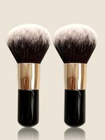 New 1pc Thick Black Powder & Blusher Makeup Brush, Multipurpose Beauty Tool Uk