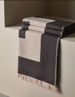 M&S X Kelly Hoppen Border Throw Grey 145 x 200 cm New