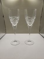 Vintage Pair of Edinburgh Crystal Orrin Wine Glasses Lion Stamped beautiful. 