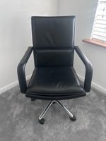 Keilhauer Elite 597 Black Leather Executive Office Armchair. FREE DELIVERY