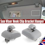 2PCS Sun Visor Clip Hook Bracket Hanger Grey For Audi A3 S3 A4 S4 A5 S5 Q3 Q5 TT