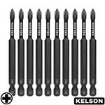 PH1 90mm Long Phillips 1 Impact Screwdriver Bits Magnetic 1/4" Universal KELSON