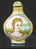 Chinese Enamelled Snuff Bottle Portrait of a Woman