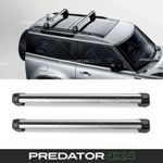 SILVER LOCKABLE ROOF CROSS BARS PAIR FOR LAND ROVER DEFENDER 90 L663 2020+