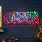 Merry Christmas Sign Rope Light Outdoor Christmas Decoration LED Xmas Silhouette