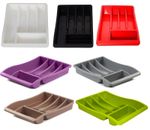 5 Compartment Plastic Cutlery Tray Organizer Storage Racks Tidy Holders Kitchen