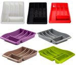 5 Compartment Plastic Cutlery Tray Organizer Storage Racks Tidy Holders Kitchen