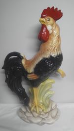 Large 61cm Italian Ceramic 1960s Majolica Cockeral