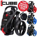 CUBE GOLF TROLLEY BY SKYMAX 3 WHEEL FOLDING CART +FREE £39.99 ACCESSORY PACK