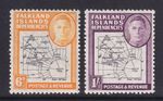 Falkland Islands Dep 1946 South Poke Variety on 6d, 1/-. MM. Cat £330