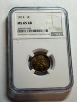 1914 Lincoln Wheat Cent NGC MS65RB Nice Color Better Date Penny