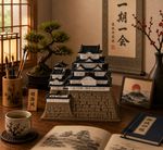 Japanese Himeji Castle PLA 3D Printed Model 5.5" Miniature Display Decor